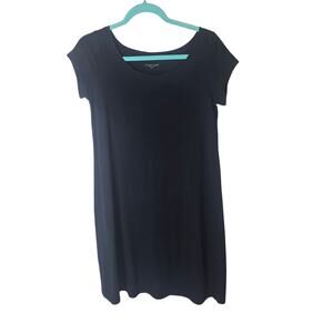 EILEEN FISHER Classic Stretch Jersey Ballet-Neck Dress - Black - XS